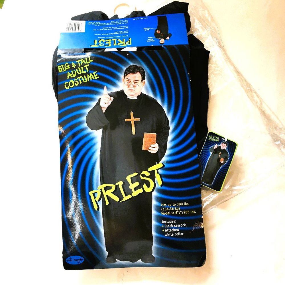 Priest Black Robe Big & Tall Costume Pkg NOS NWT